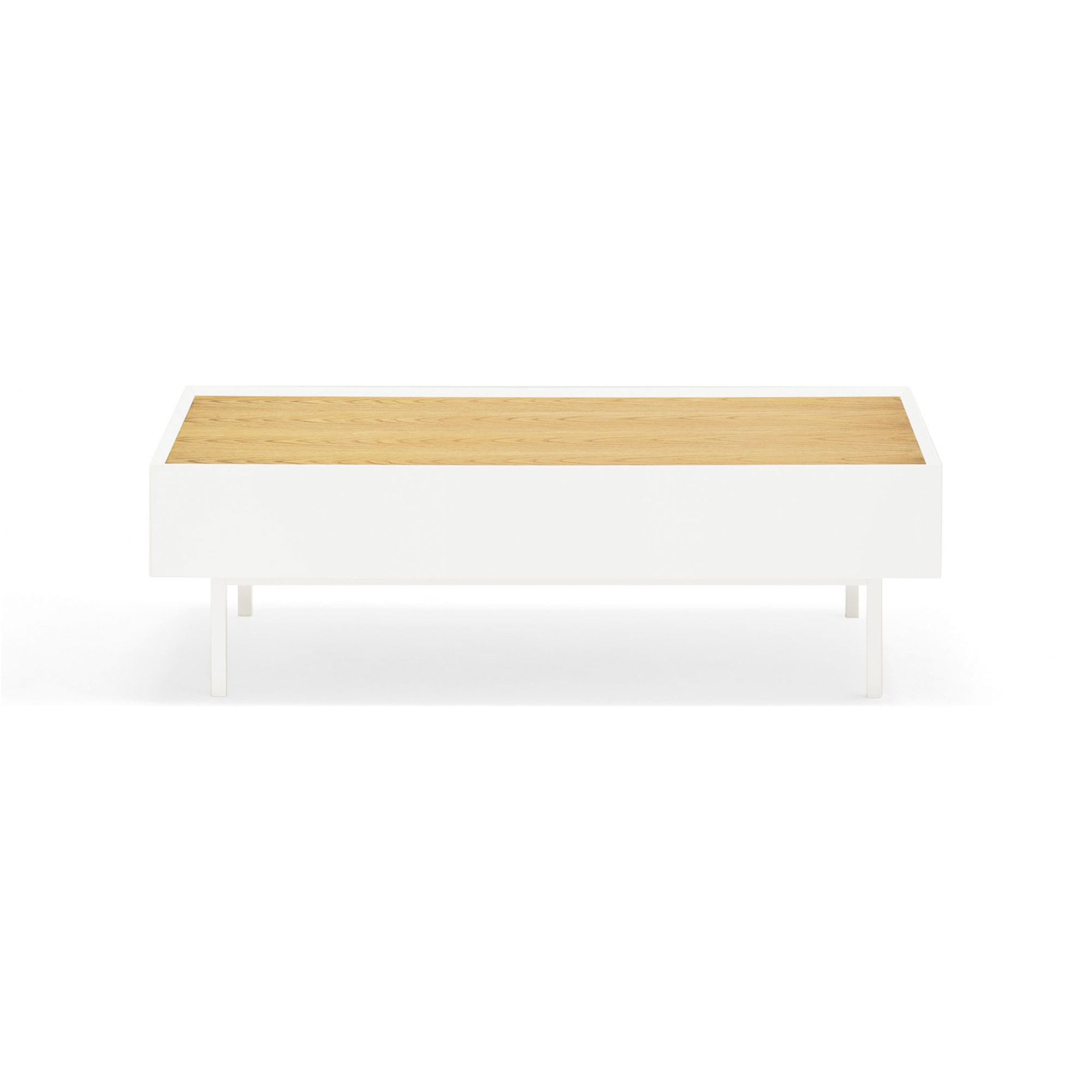 Mesa de centro Arista con 2 cajones blanco