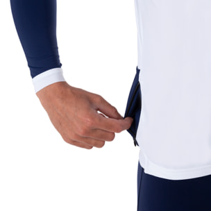 Camiseta ciclismo hombre manga larga color azul/blanco