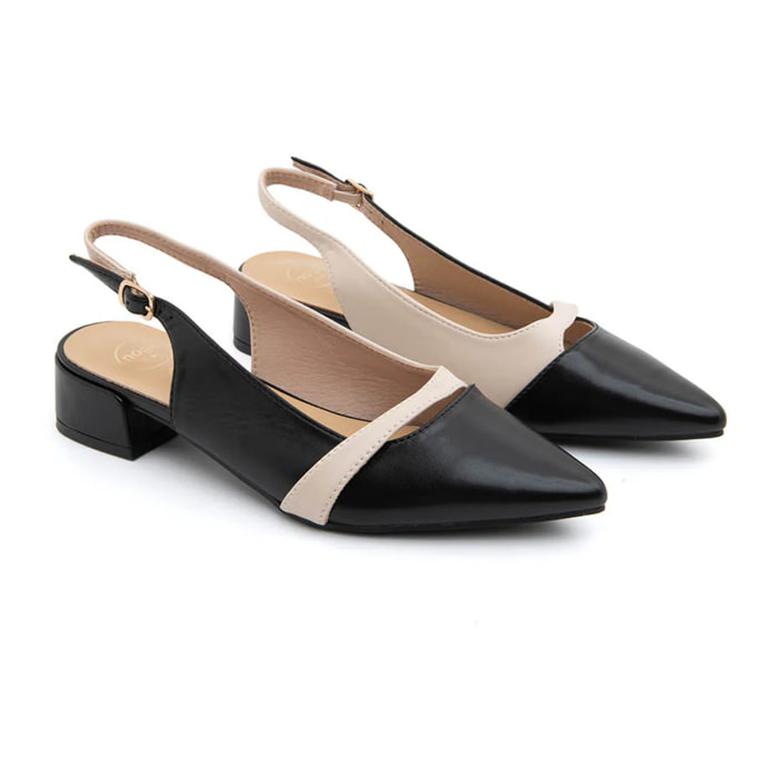 Slingback cross-design - NERO