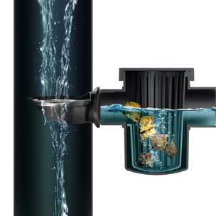 Barril de agua de lluvia 210l smooth de plastico en color antracita 75,3 (largo) x 75,3 (ancho) x 86,5 (altura) cm + set de accesorios