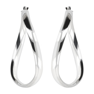 Orecchini a Cerchio Onda in Argento 925 placcato Platino