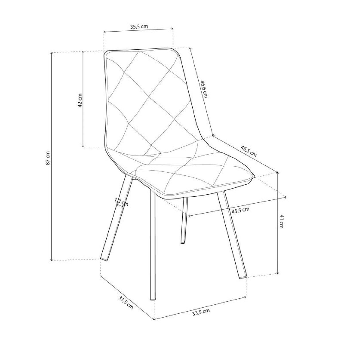 Pack 2 sillas de comedor Diamond tejido Mostaza