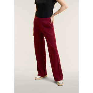 Pantaloni Sportivi con Gamba Wide Leg e Logo Ricamato