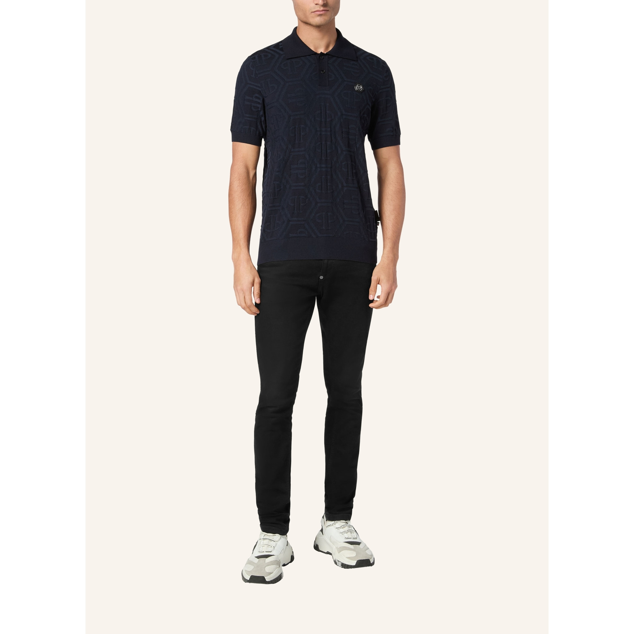 PHILIPP PLEIN Pullover Polo-Neck MONOGRAM