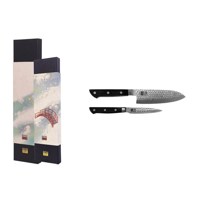 Le Set de Base : 2 couteaux (couteau d'office + santoku)