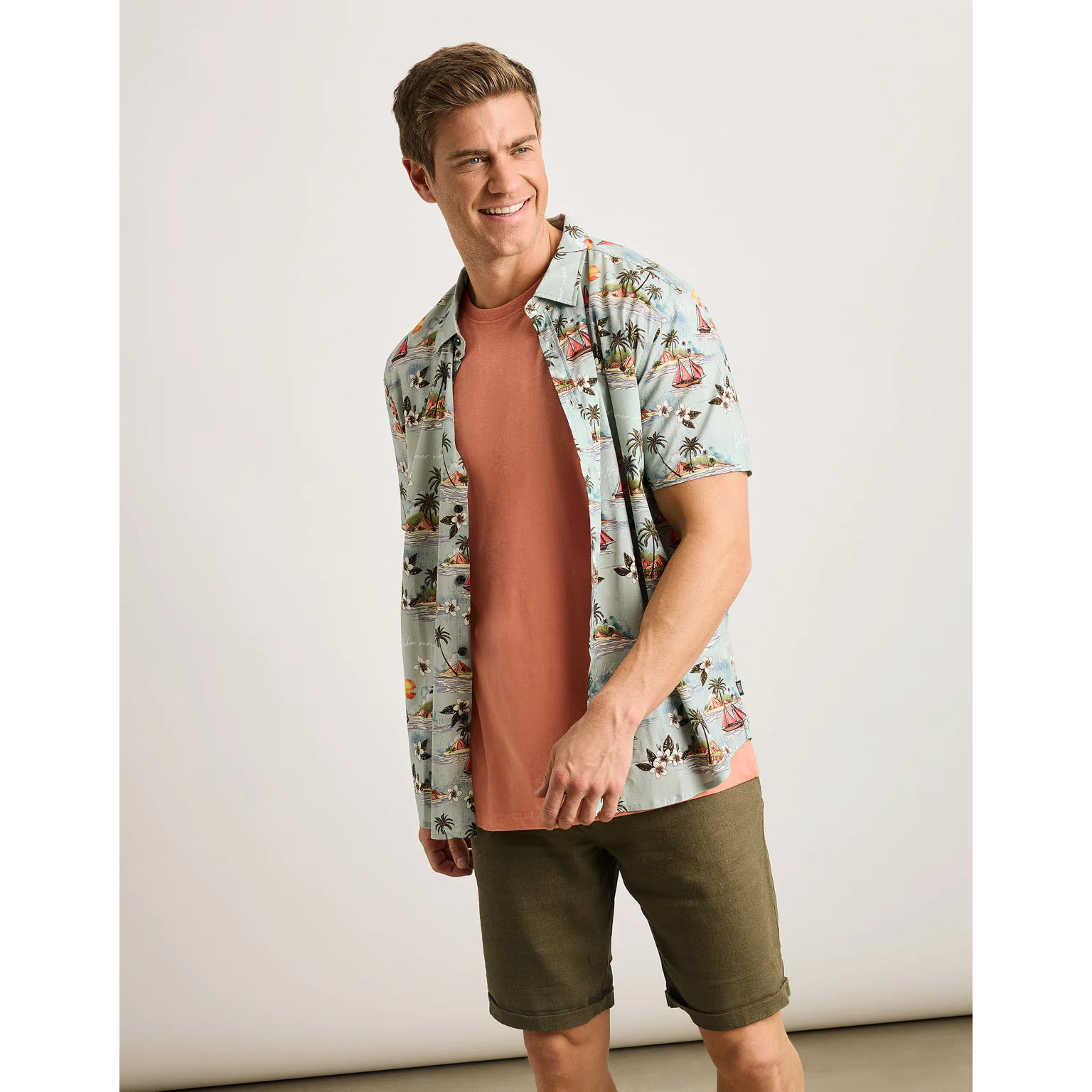 Camisa Manga Corta Azul Celeste - Cashoy