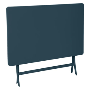 Table de jardin pliante rectangulaire "Greensboro" pétrole 4 places en acier traité époxy