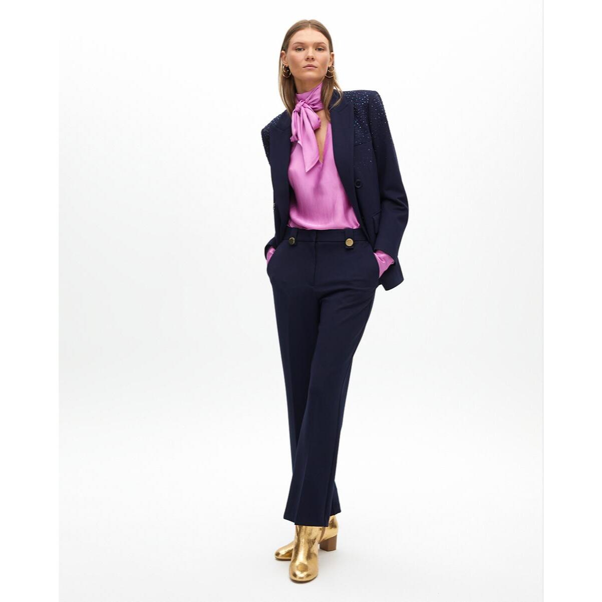 Blusa in Raso Fluida con Fiocco