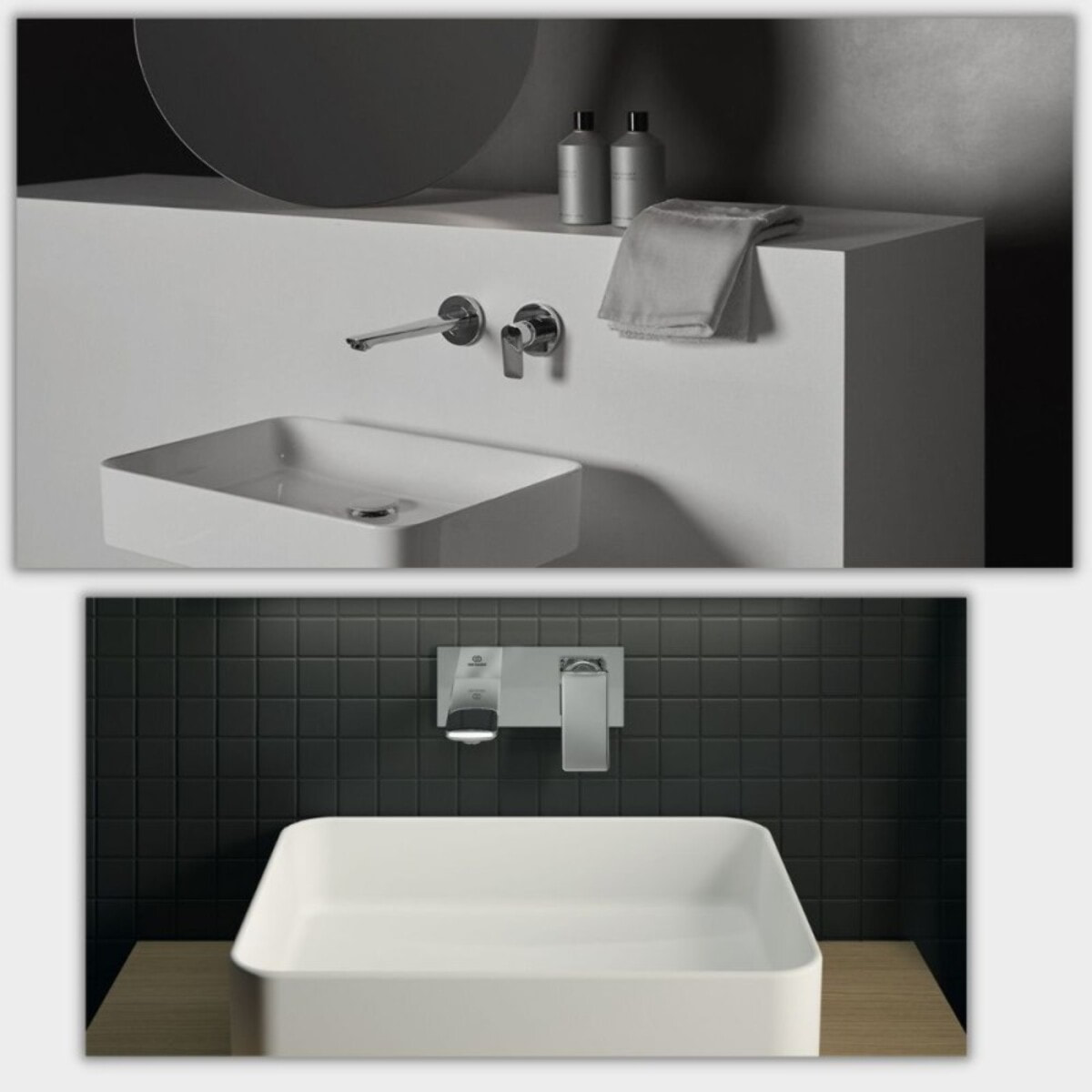 Lavabo double vasque à poser IDEAL STANDARD Conca, Design figuratif