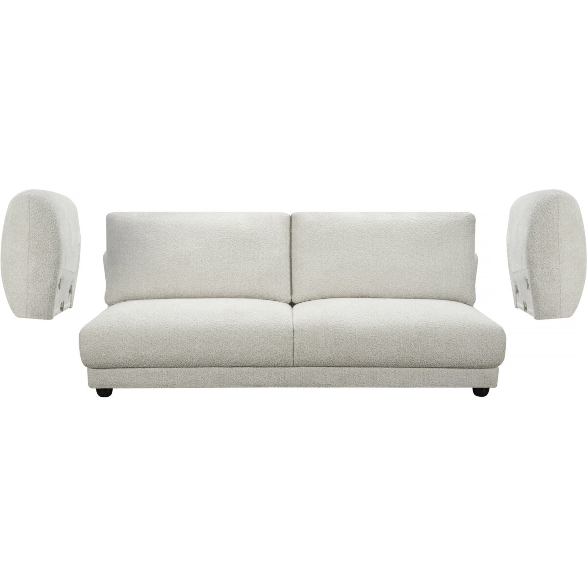 Canapé droit en tissu chenille "Saint Germain S" - 3 places - Beige