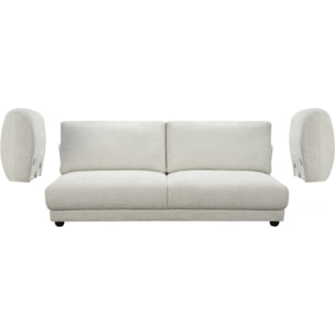 Canapé droit en tissu chenille "Saint Germain S" - 3 places - Beige