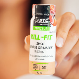 STC NUTRITION - Kill-Fit Shot - Concentré brûle-graisses et énergie - Perte de masse grasse et séchage - L-Carnitine + Choline + Guarana - Goût Fruits rouges -  Flacon de 60ml