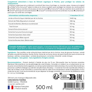 Ineldea Santé Naturelle - Silibiol Buvable - Complément alimentaire naturel - Protection cellulaire et anti-âge - Flacon de 500 ml avec bouchon doseur - Lot de 3