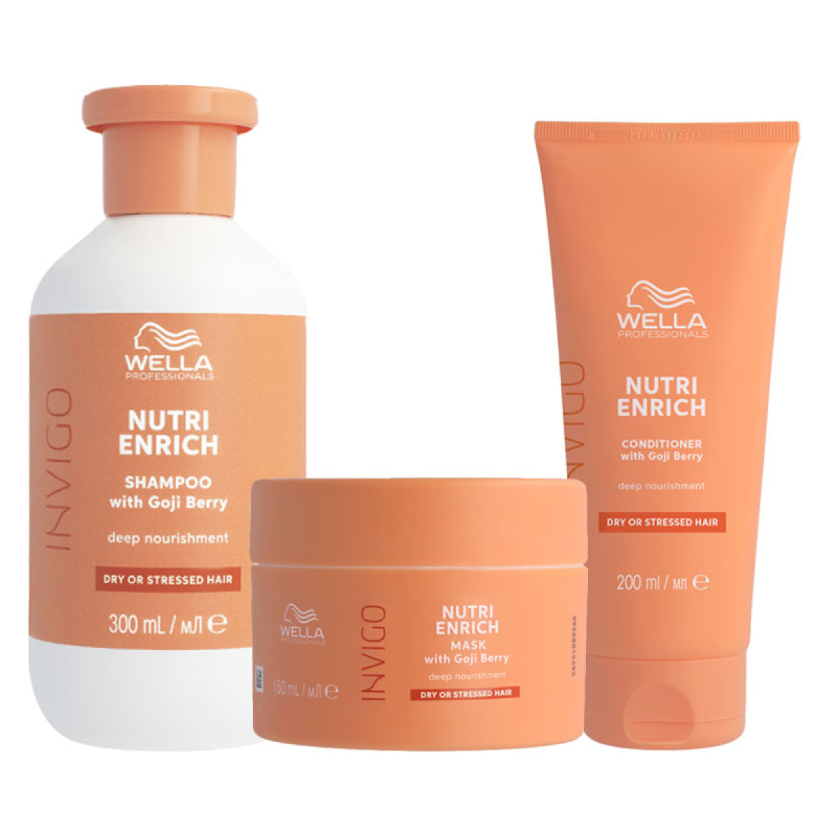 WELLA Kit Invigo Nutri-Enrich Champú Nutritivo 300ml + Mascarilla 150ml + Acondicionador 200ml