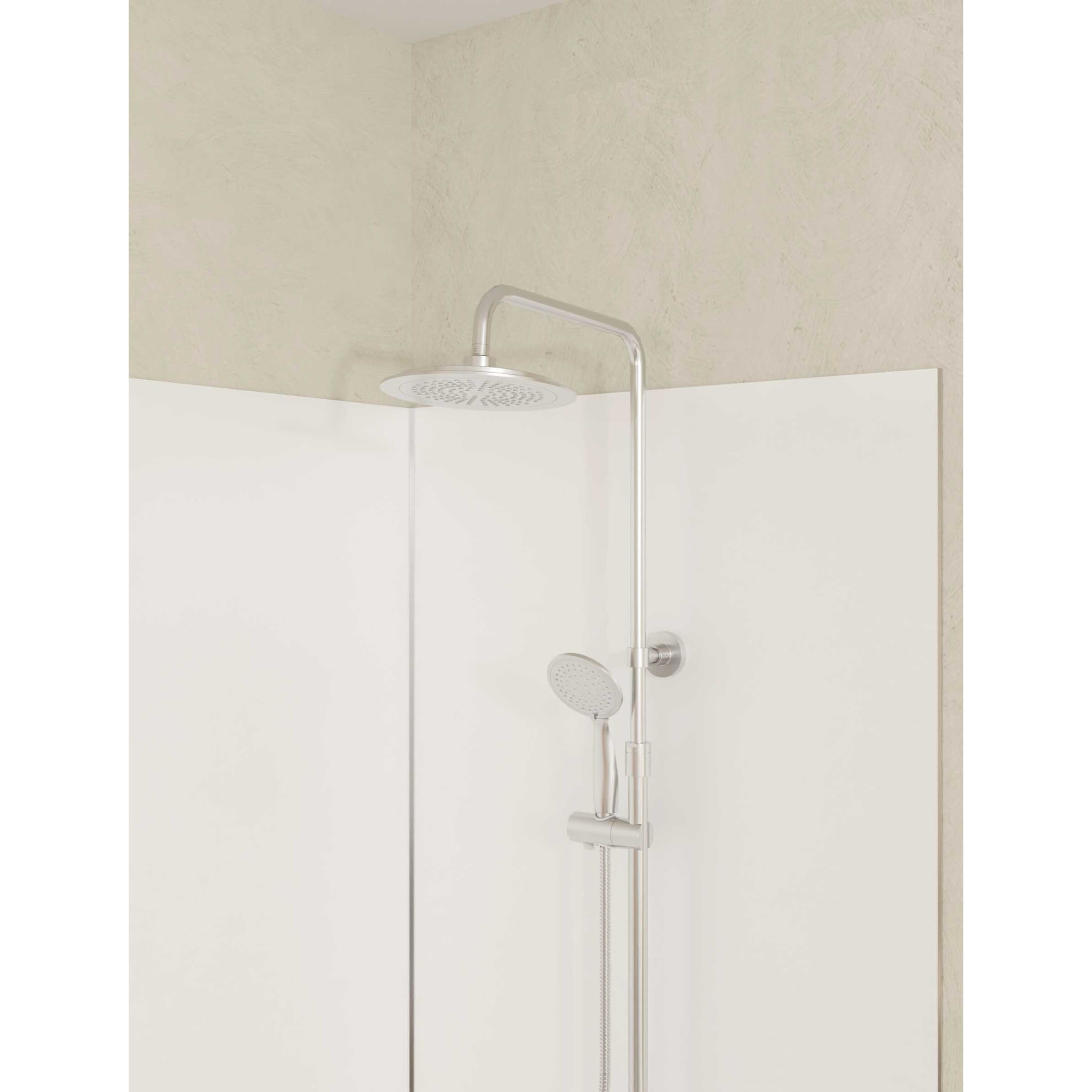 Lot de 2 Panneaux Muraux Aluminium Blanc 90+120 x 210 cm avec Profilés Chrome - WALL'IT