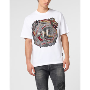 PHILIPP PLEIN Round Neck T-Shirt Dragon
