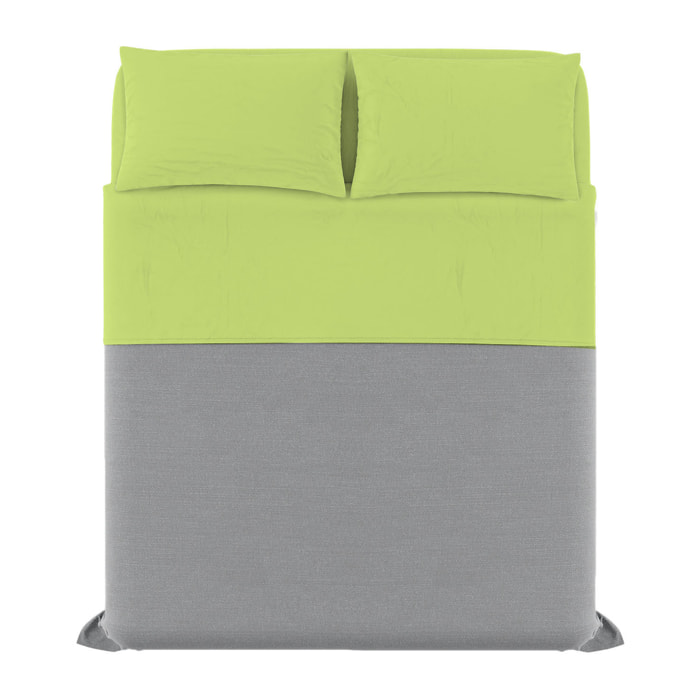 COMPLETO LETTO MAX COLOR MADE IN ITALY COTONE- VERDE ACIDO MATRIMONIALE