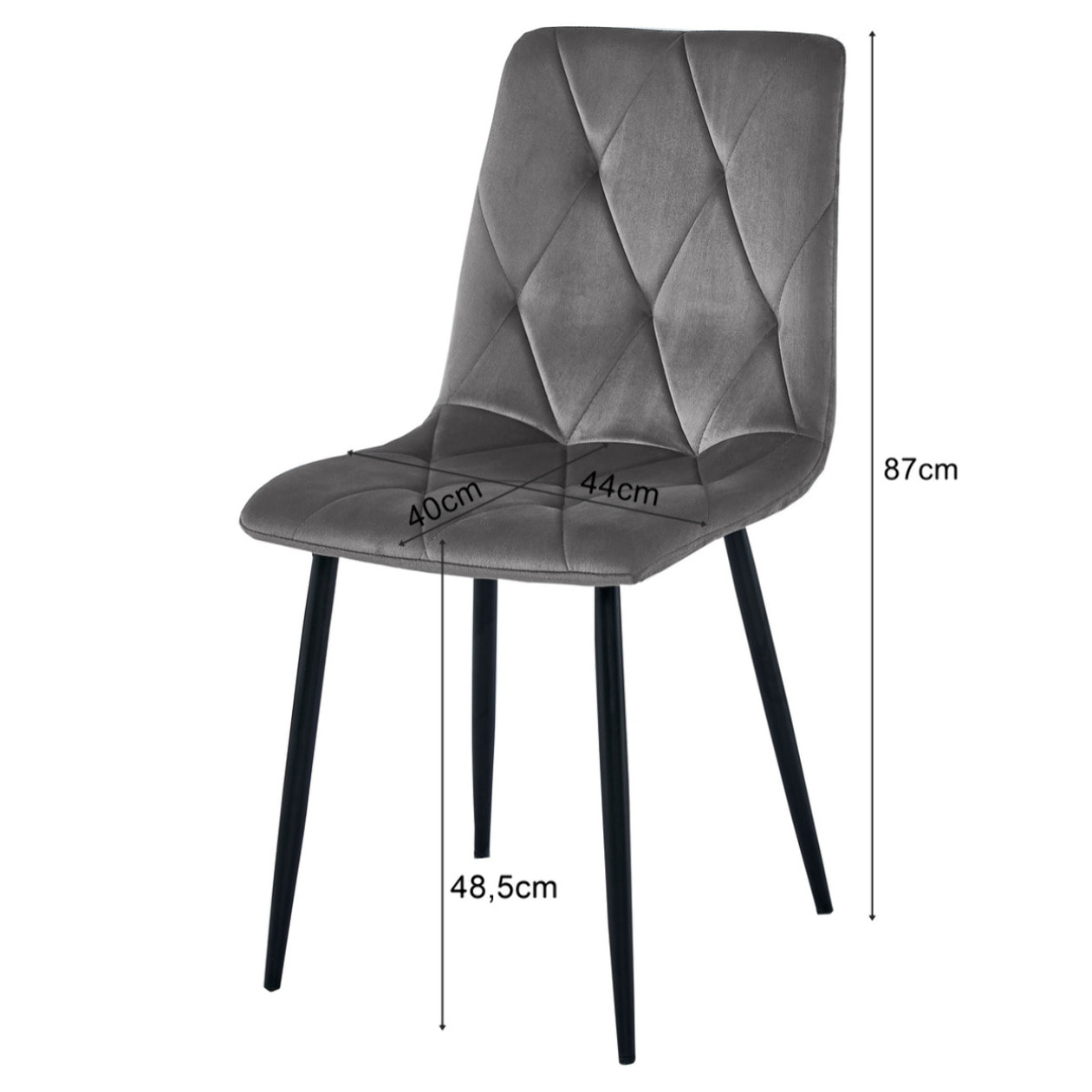 Sedia Libra beige imbottita con gambe in metallo nero