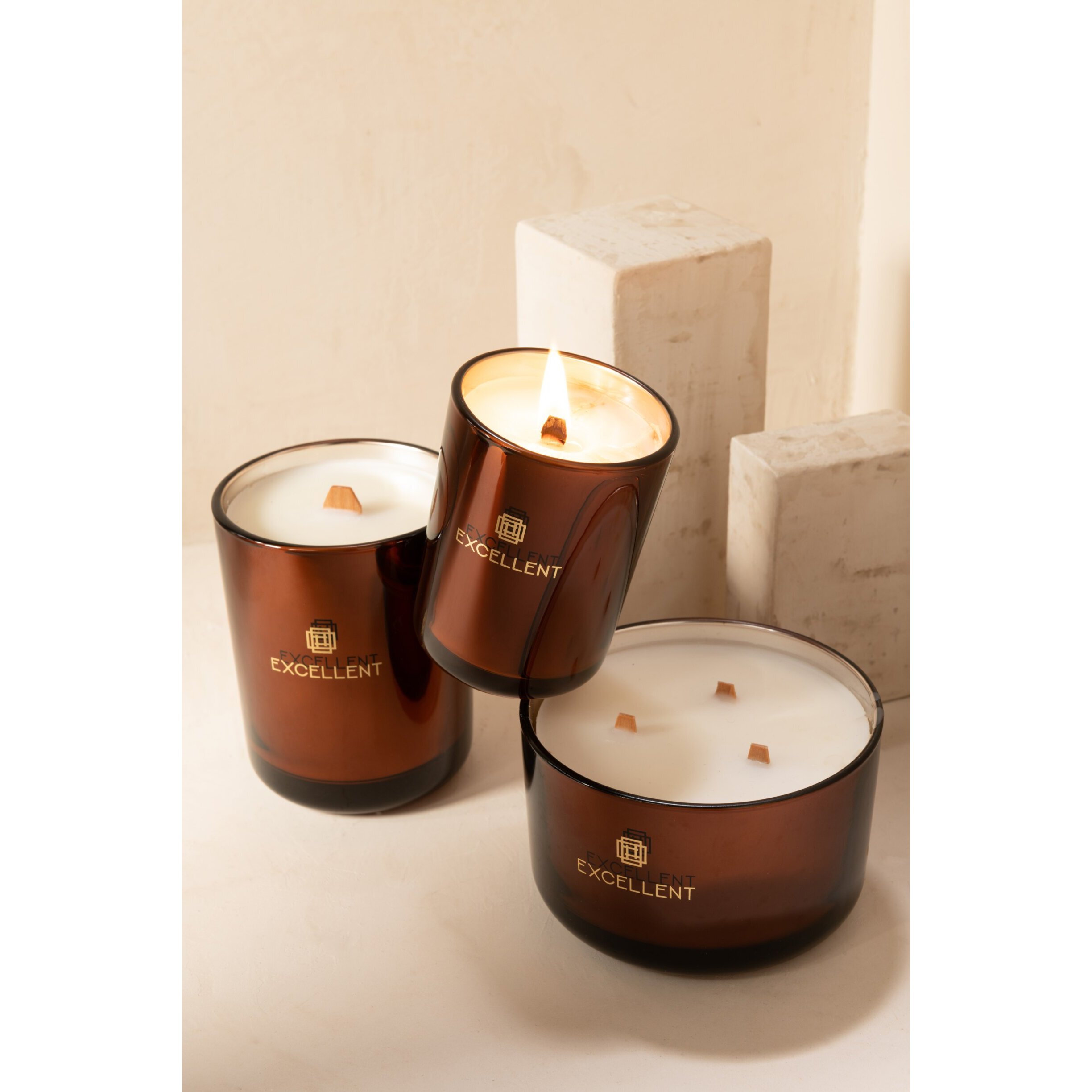J-Line bougie parfumée Excellent - Siberia Fir - verre - brun - small - 50H
