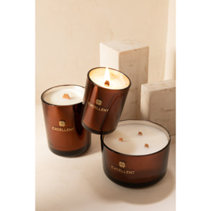 J-Line bougie parfumée Excellent - Siberia Fir - verre - brun - small - 50H