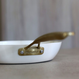 Poêle en aluminium recyclé beige 24cm en forme de fleur DAHLIA