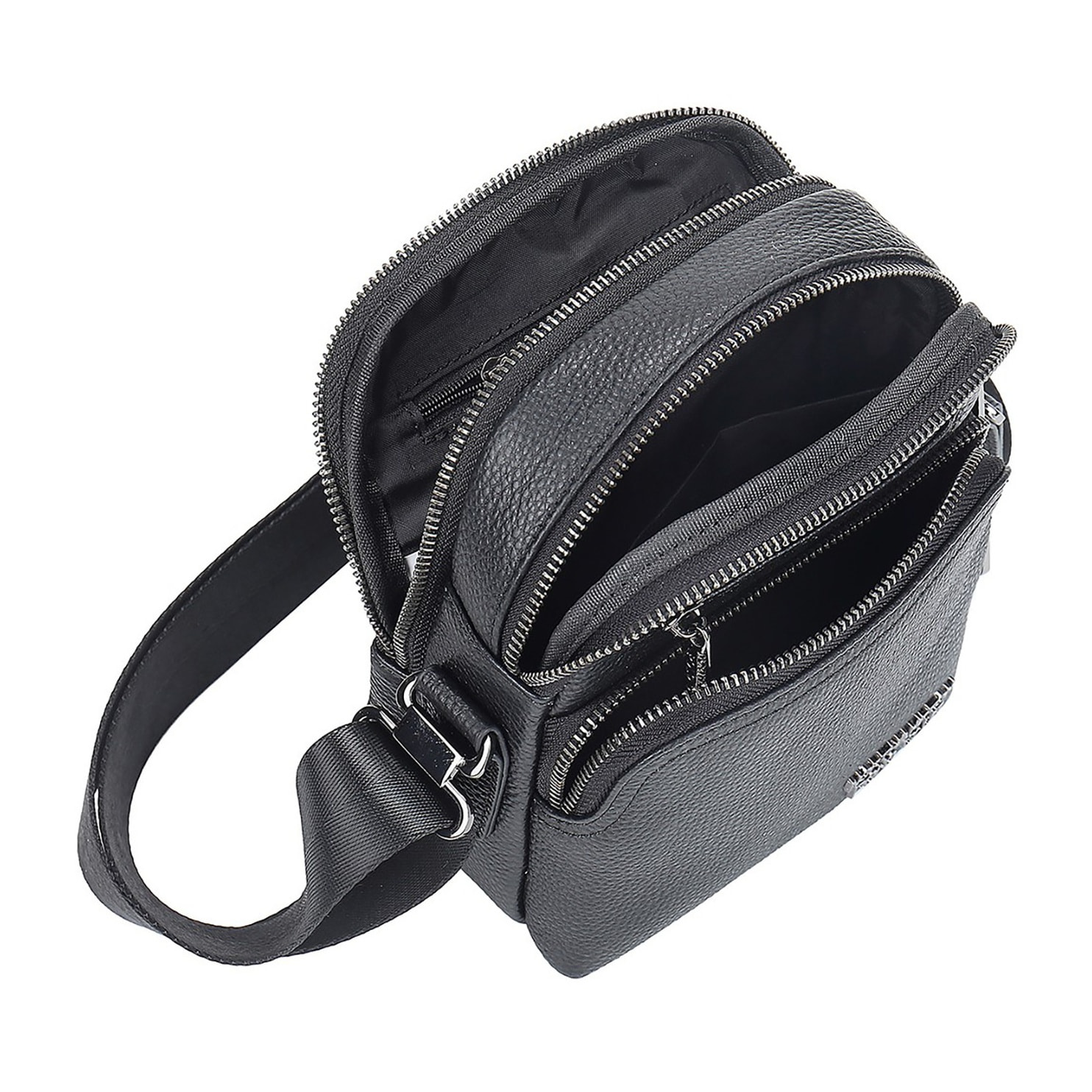 Borsa a tracolla uomo vera pelle - Modello Ebeno Nova - Casual - 21.0 x 18.0 x 9.5 cm