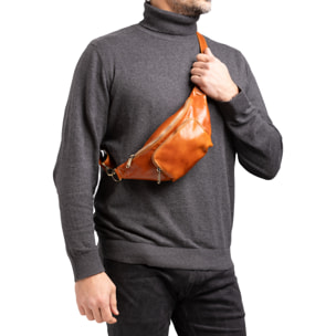 Borsa a tracolla  da uomo In Vera pelle Made in Italy 17x23x4 cm