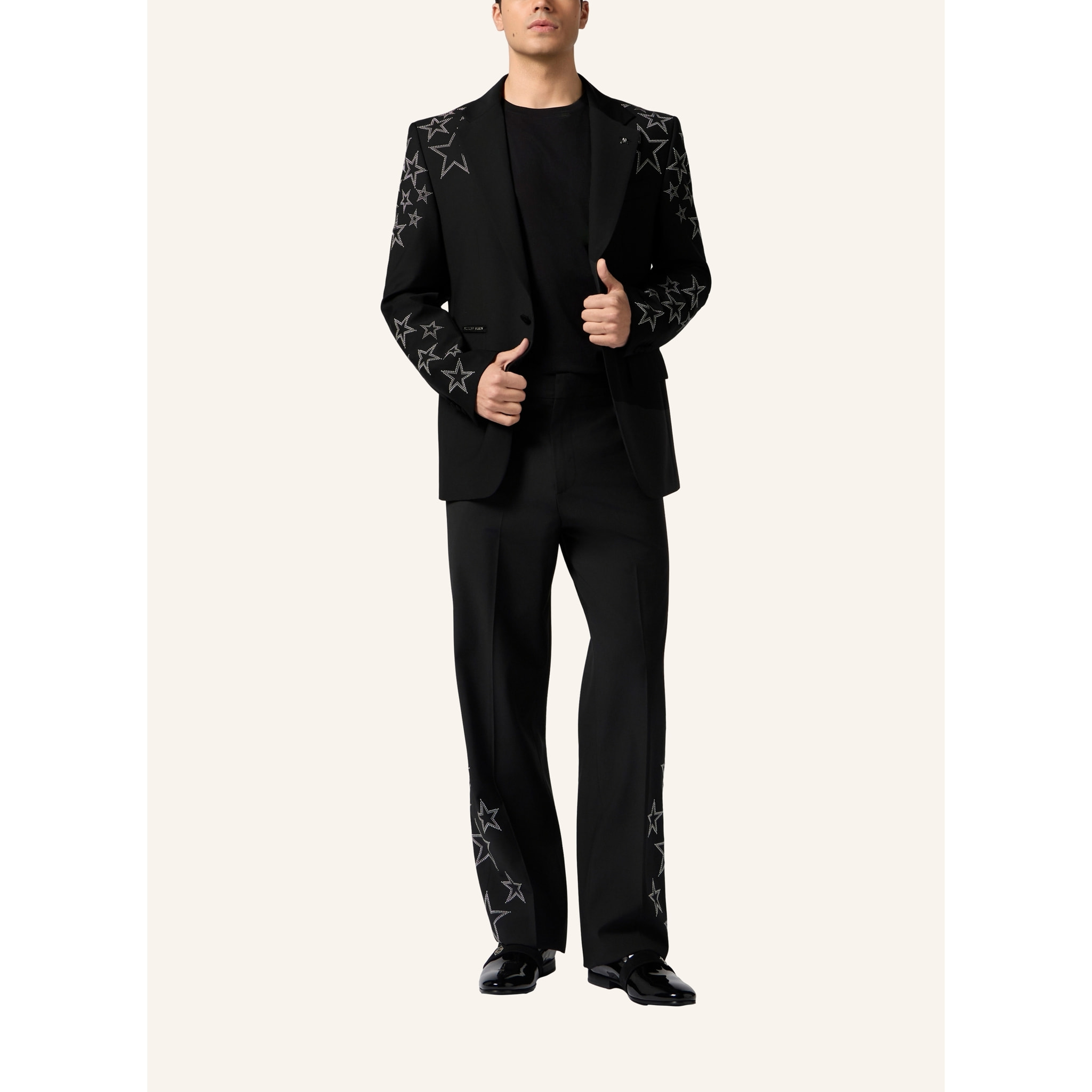 PHILIPP PLEIN Loose Fit Trousers Stars Studs