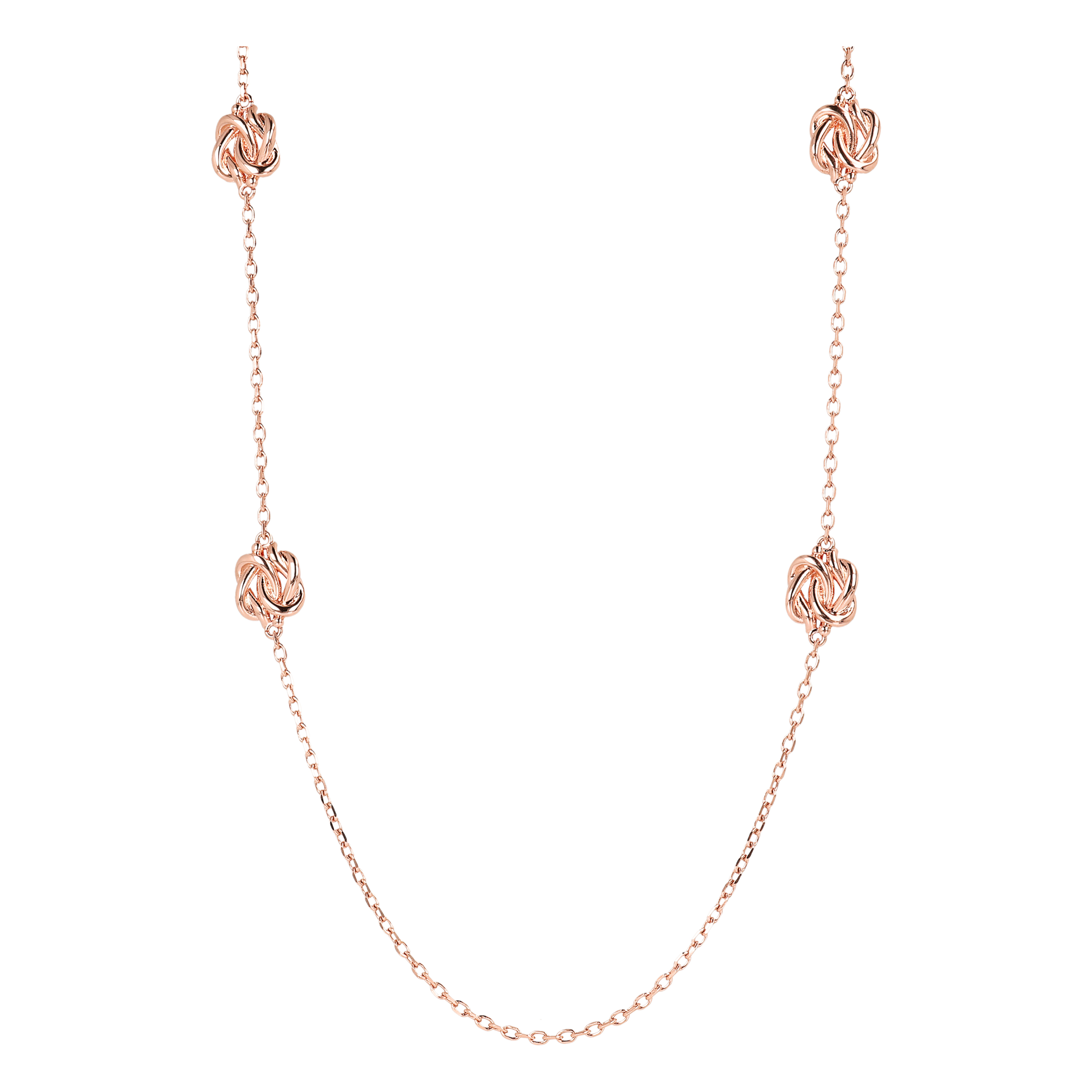 Collana Lunga Con Nodi in Golden Rosé Placcata Oro Rosa 18kt