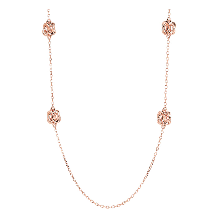 Collana Lunga Con Nodi in Golden Rosé Placcata Oro Rosa 18kt