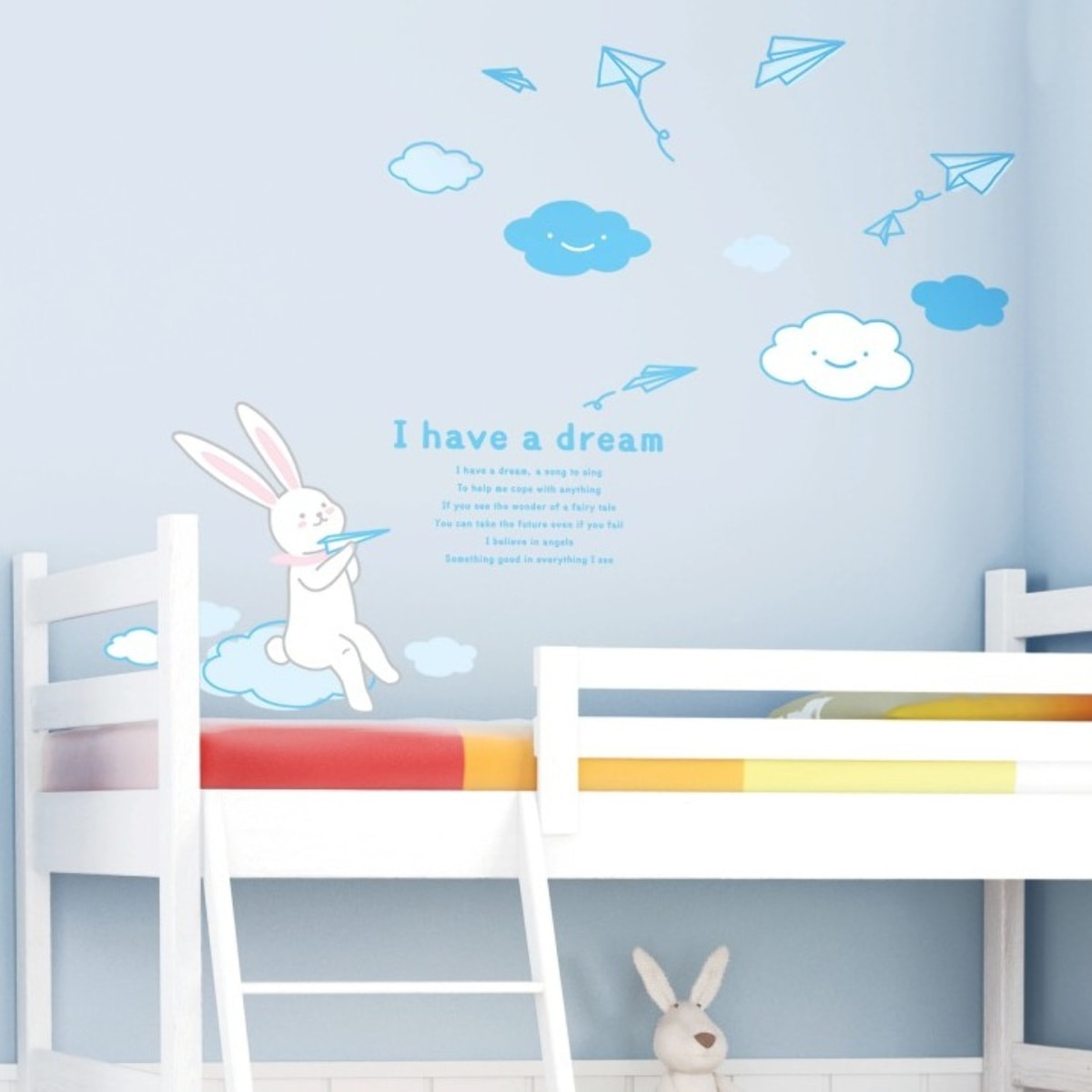 Stickers Muraux décoration adhésifs Lapin I have a dream