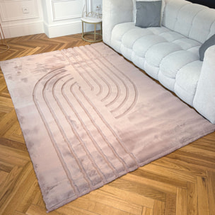 ALASKA - Tapis doux à motif graphique rose