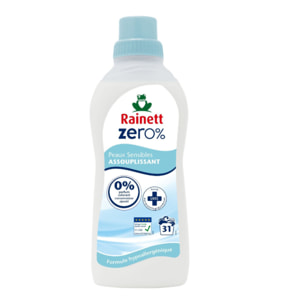 Pack de 8 - Rainett - Zero% Assouplissant Ecologique 750ml - 31 lavages