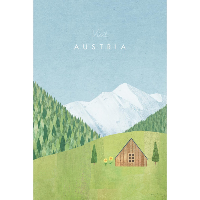 Tableau paysage autriche vintage  Toile imprimée