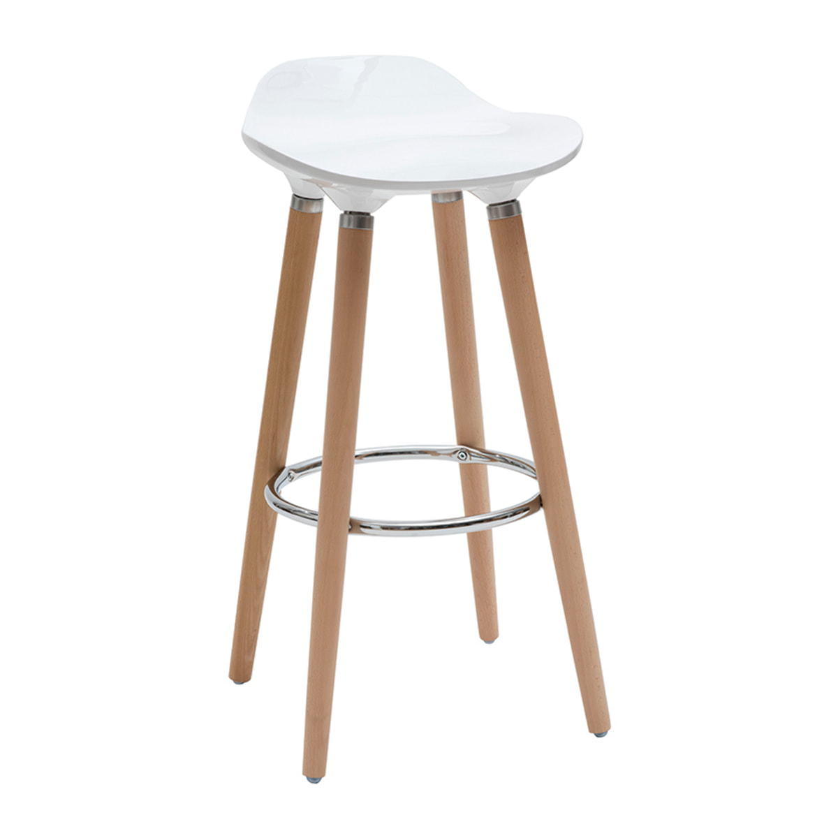 Tabourets de bar scandinaves blancs H74 cm (lot de 2) GILDA