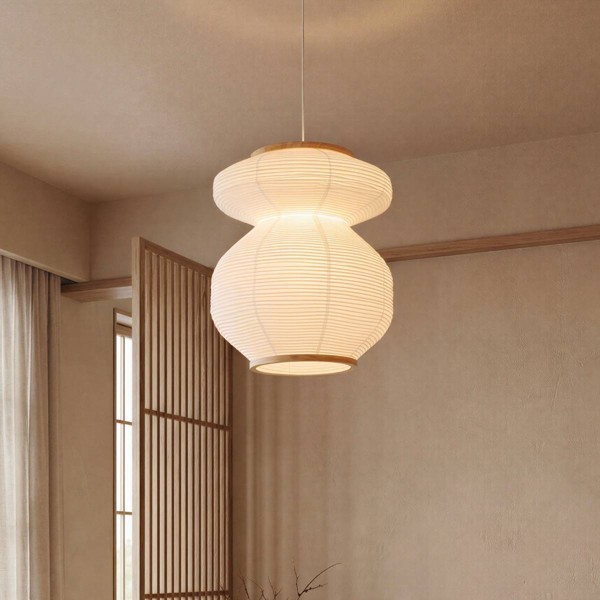 Suspension Nika ronde D.45cm blanc