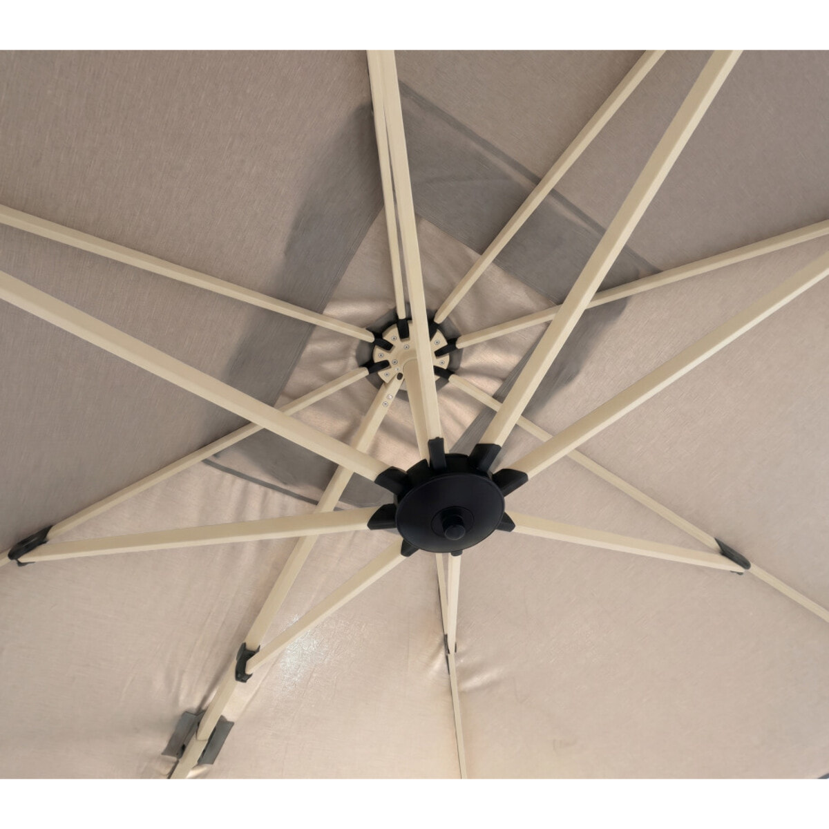 Parasol déporté 3.5x2.6m - beige et terracotta - DIAMANT