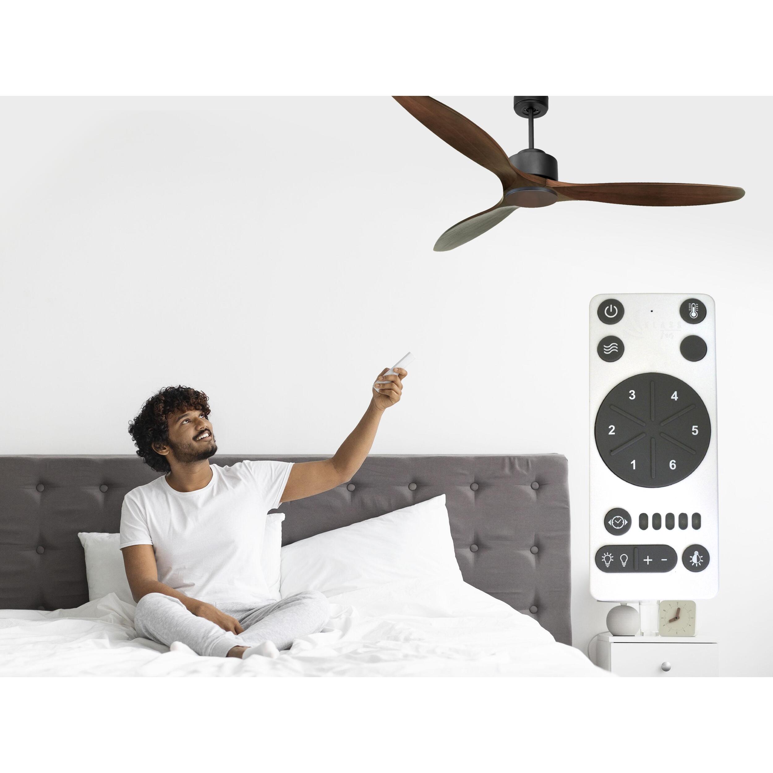 Ventilateur de plafond ø166 cm avec Wifi Réversible Hypersilence 40   W Noir