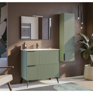 MOBILE DA BAGNO CANNES 90 2 CASSETTI VERDE SALVIA - 7 PEZZI