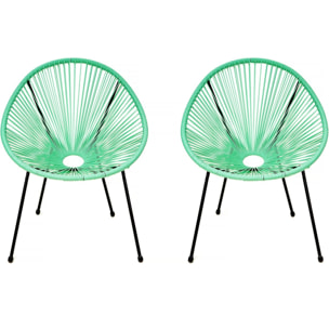 Lot de 2 fauteuils de jardin "Ania" - Vert