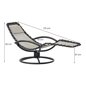 Sdraio da giardino chaise longue ellittica twist panna