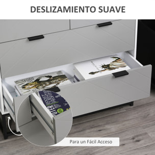 Cómoda de Noche para Dormitorio de Madera y Metal 80x40x79 cm