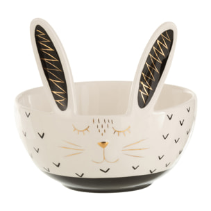 J-Line bol Lapin - céramique - blanc - large