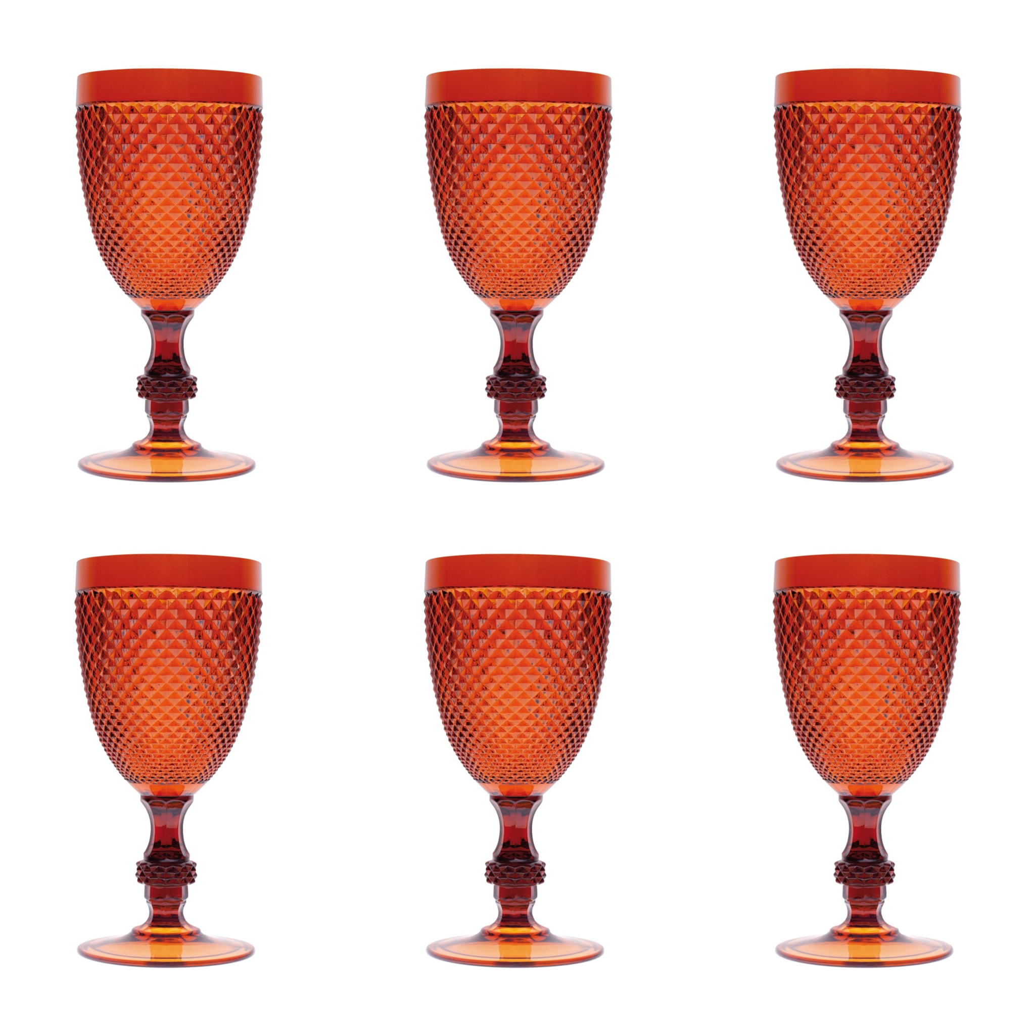 Set de 6 verres à vin Excelsa – Diamond, Plastique Orange 39 cl