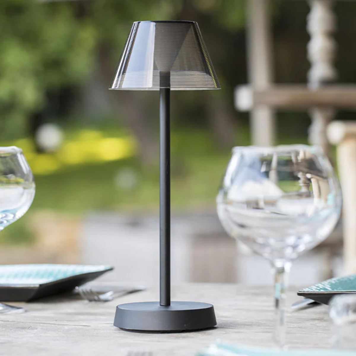 2 Lampes de table sans fil BEVERLY Noir H34cm