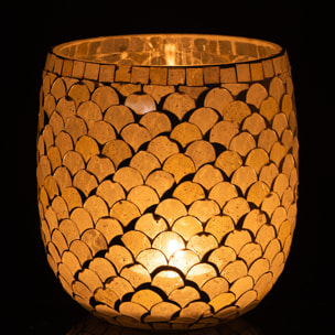 J-Line photophore Mosaique - verre - bleu - large