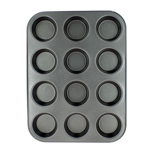 Plaque à 12 muffins en acier carbone AMANDINE