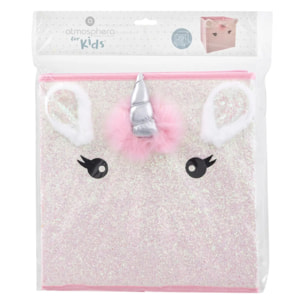 Bac de rangement licorne rose 29x29cm