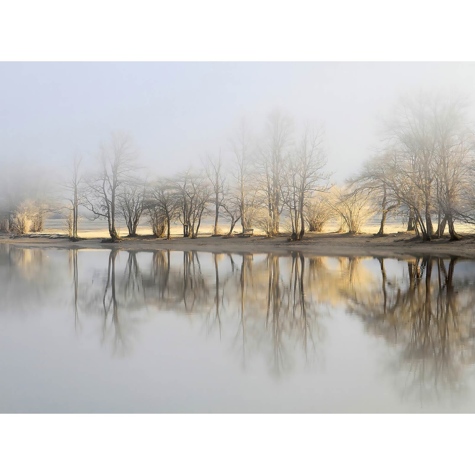 Papier peint panoramique lac au petit matin Intissé