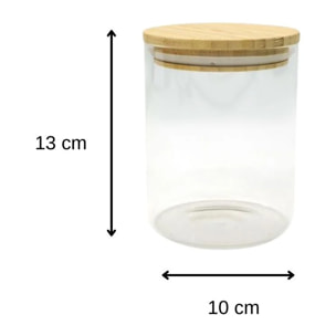 Ensemble de 2 Boîtes de conservation en verre avec couvercle en Bambou Fackelmann Eco Friendly